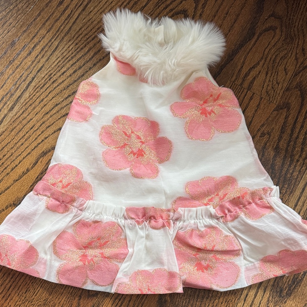 Janie and Jack Floral Pink and White Kids Dress 3-6 months